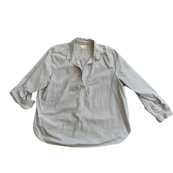 J. Crew Factory Black and White Striped Top - Picture 1 of 10